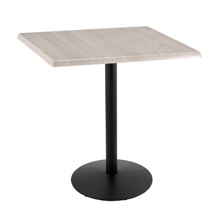 Holland Bar Stool Co 42" Tall OD214 Black Table Base 22" Diameter 36" x 36" Square White Ash Top by the HollBar Stool Co. OD214-2242BWOD36SQWA